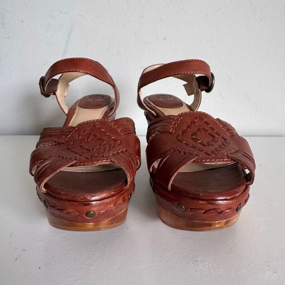 Frye Carlie Huarache Leather Platform Wedge Sandals Boho Western Summer Size 7.5 - Picture 3 of 10